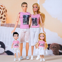 (Style E)4 peças bonecas 30 cm personagens da família usando sapatos com acessórios de moda para brincar