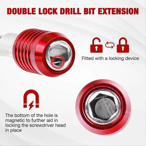 Magnetic Bit Holder 4-Pack with 2/4/6/12-Inch Drill Bit Extensions 2