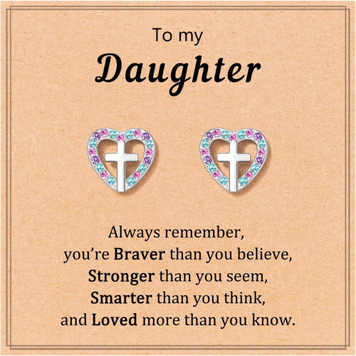 Women's Cross Earrings for Communion and Baptism