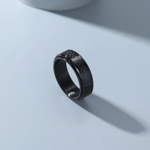 Carbon Fiber Spinner Ring 8mm Black Blue Silver Stainless 1