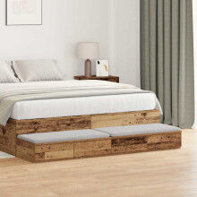 vidaXL Bettschubladen Altholz 160 x 36,5 x 16,5 cm Holzwerkstoff
