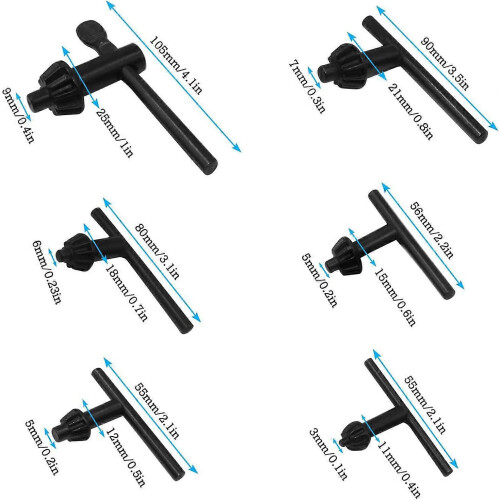 6Pcs Universal Drill Chuck Key Set 4/6/10/13/16/20mm 1