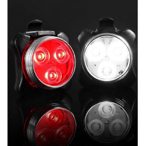 Lampe de vélo LED rechargeable USB, 4 modes : fixe et clignotant, rouge et blanc 2