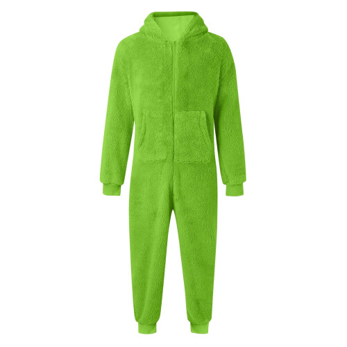 Boys' lined thickened hooded onesie for winter warmth, 2