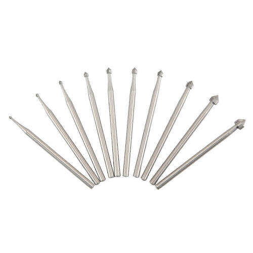 Cylinder Stone Setting Burrs 10Pcs 3/32In Shank for Jewelry 1