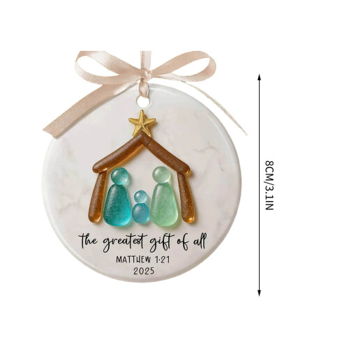 Crèche décorative 8 cm (3,15 pouces) 1 pièce, coffret cadeau 1
