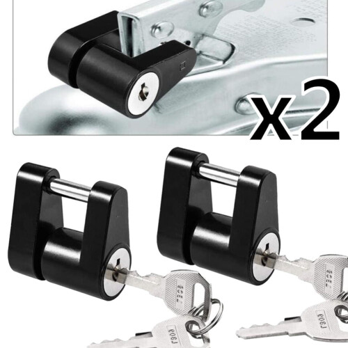 Trailer Hitch Coupler Lock 2 Pack 1/4 in and 3/4 in Span