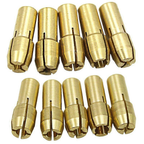 10Pcs Gold Brass Drill Chucks Collets Adapter for Dremel Rotary Tools 0.5-3.2mm 1