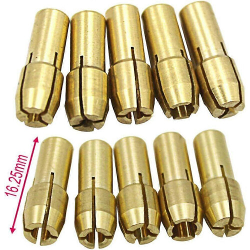 10Pcs Gold Brass Drill Chucks Collets Adapter for Dremel Rotary Tools 0.5-3.2mm 2