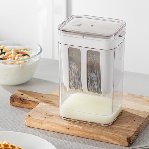 Fine Mesh Yogurt Strainer with Lid 1100ml Reusable 1