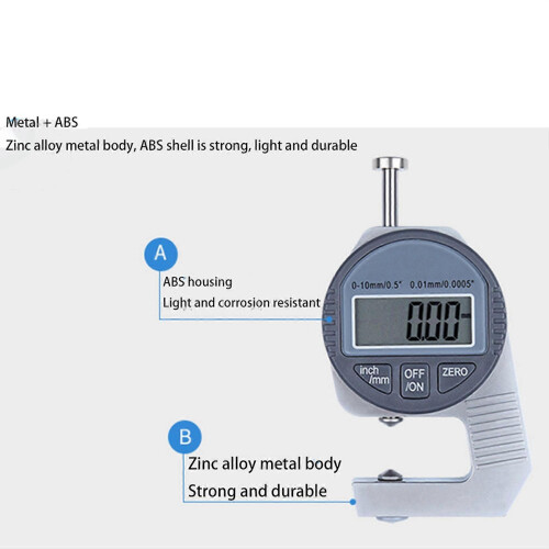 2X Digital Thickness Gauge 0.01mm Electronic Micrometer for Paper Cloth Thin Metal 2