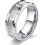 Men's Silver Wedding Band with Brick Pattern Brushed Finish 1