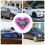 Solar LED Car Ambient Light Heart-Shaped Triangle Ice Blue 8