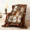 Bohemian Cat Pattern Throw Blanket Soft Warm 4