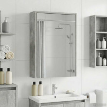 vidaXL Badezimmerspiegelschrank Betongrau 43 x 16 x 62,5 cm
