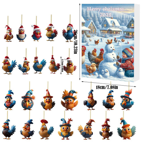 Christmas Advent Calendar Chicken Theme 24 Days 2