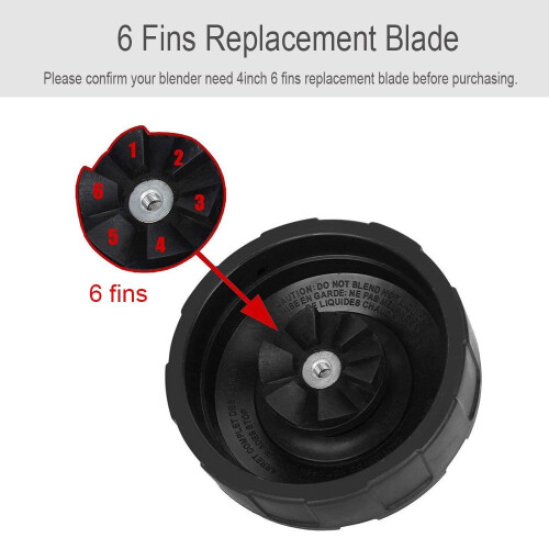 6-Fin Blade for 18oz 24oz 32oz Cups Compatible with Nutri 1