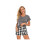Women's Short Sleeve Plaid Pajama Set 2
