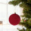 Christmas Ornament Set Burgundy Flocked 10cm 2PC 8