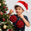 Christmas Ornament Set Burgundy Flocked 10cm 2PC 7