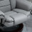 Grey PU Leather Recliner Chair with Footstool 8