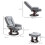 Grey PU Leather Recliner Chair with Footstool 3