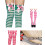 Women's Stripe Knee Socks with Strawberry Bow Pattern, Soft 7
