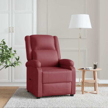 vidaXL Recliner Chair Wine Red Faux Leather