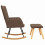 VidaXL vidaXL Schaukelsessel mit Hocker Braun Stoff 5