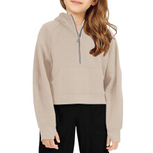 Girls Half Zip Hoodie Long Sleeve Lightweight Sweatshirt