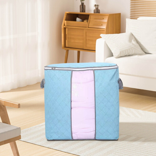 Foldable Large Storage Bag with Handles and Clear Window
