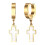 Hoop Hinged Dangle Cross Earrings Unisex 1