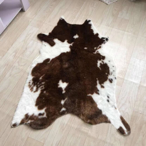 Cow Pattern Rug Brown White 43x33x0.6 in 1