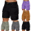 Women's Casual Loose Solid Cargo Shorts 6