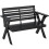 2-Seater Black Wooden Garden Bench 1