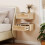 Floating Bedside Tables Set of 2, Oak Effect 2