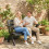 2-Seater Black Wooden Garden Bench 2