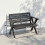 2-Seater Black Wooden Garden Bench 3