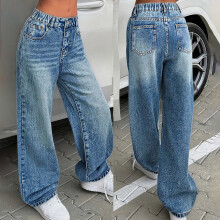 High Waist Wide Leg Jeans for Young Women - Casual