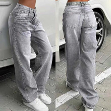 Washed High Waist Wide Leg Jeans for Women 1 Pair