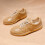 Suede Lace-Up Flat Loafers Brown Size 42 5