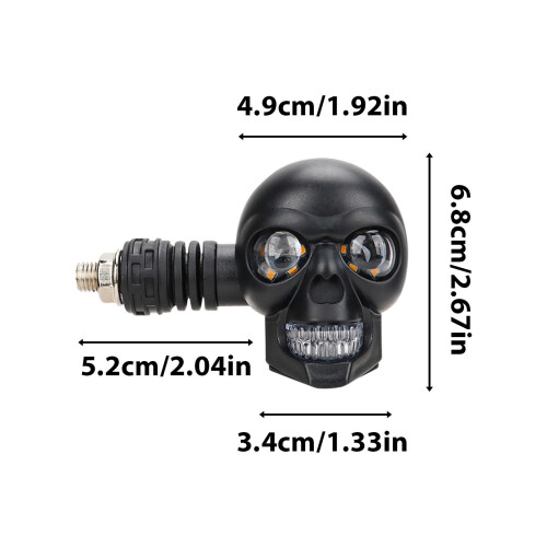 Skull LED Turn Signals for Motorcycle Amber DRL 3-Pack 2