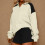 Women's Oversized Quarter-Zip Sweatshirt Color Block 5