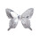 Silver Artificial Feather Butterfly Ornament 10 Inch 2