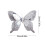 Silver Artificial Feather Butterfly Ornament 10 Inch 3