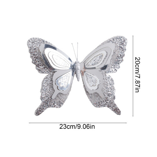 Mesh Hollow Silver Double-Layer Butterfly Christmas Tree 2