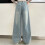 Winter Lined Denim Jeans Elastic Waist Straight Leg 5