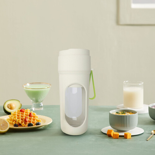 Portable Rechargeable Mini Blender 10.14 oz with Two Lids 2