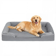Dog Sofa Bed, Washable Pet Bed with Removable Cover and Non-Slip Bottom for Small, Medium and Large Dogs, Grey
