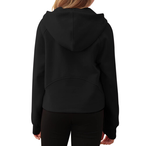 Girls Half-Zip Hoodie Long Sleeve Lightweight Pullover with 2